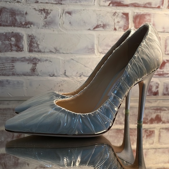 Jimmy Choo Off White Anne Heels- light blue/transparent - Picture 2 of 9